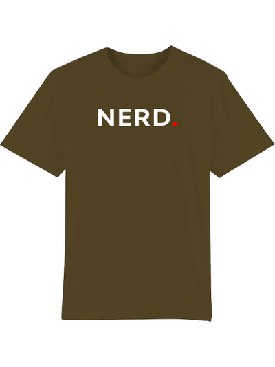 Produktfoto  T-Shirt khaki, Nerd, weiße Schrift