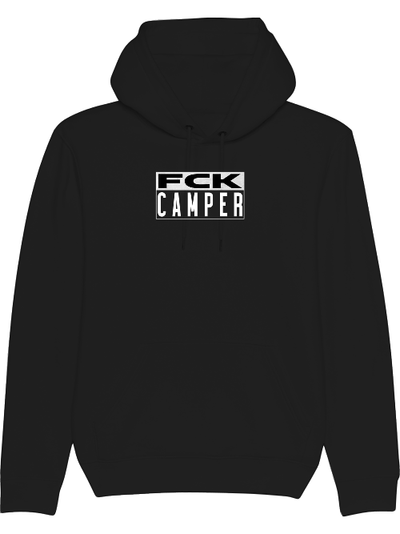 Produktfoto Hoodie schwarz, fck camper, weiße Schrift