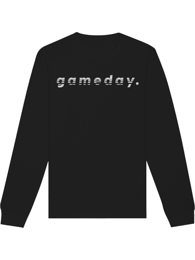 Produktfoto Sweatshirt schwarz, gamerday Schriftzug weiß